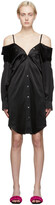 Thumbnail for your product : alexanderwang.t Black Off-The-Shoulder Shirt Dress