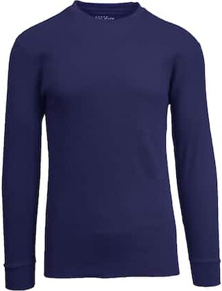 Galaxy By Harvic Long Sleeve Classic Men's Thermal Shirt in Navy Blue