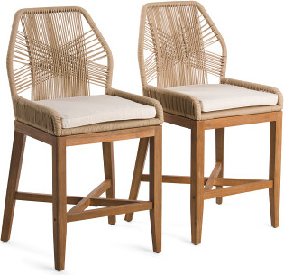 TJMAXX Set Of 2 Rope Crossweave Counter Stools With Cushion - ShopStyle