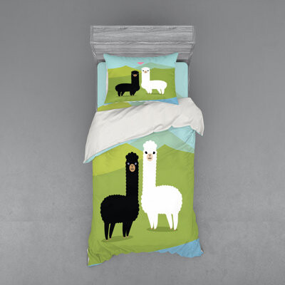 Ambesonne Green Microfiber Duvet Cover Set