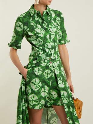 Stella Jean Tie Dye Print Cotton Shorts - Womens - Green