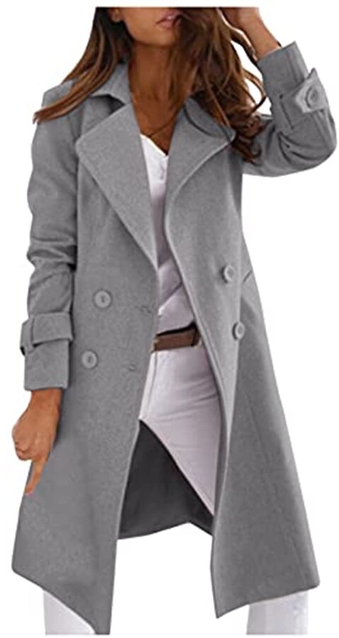 Womens Grey Pea Coat The World S, Grey Ladies Pea Coat