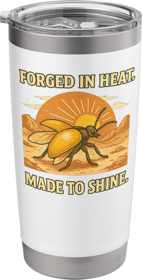 Beetle Sun Nature Yellow Tropical Energy Life Sun Beetle – Bright Golden Design for Insect Lovers Stainless Steel Insulated Tumbler
