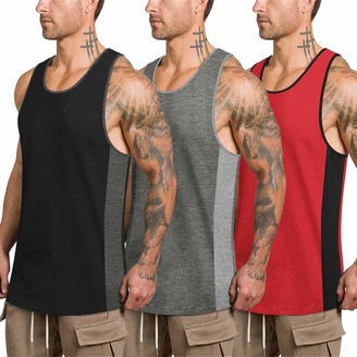 COOFANDY Men's 3 Pack Quick Dry Workout Vest Gym Muscle Tee Fitness Bodybuilding Sleeveless T Shirt 