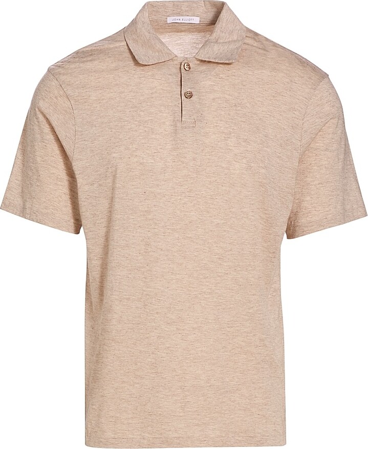 Men's Cotton-Blend Short-Sleeve Polo Shirt - Tan - Size XL
