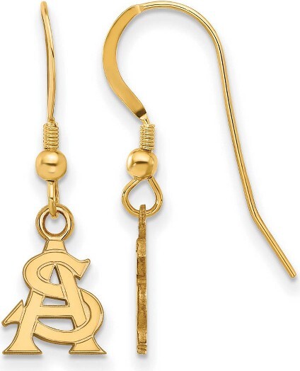Black Bow Jewelry Co. BlackBowJewelry14kYellowGoldPlatedSterlingSilverArizonaStateSunDevilsNCAALogoDangleEarrings