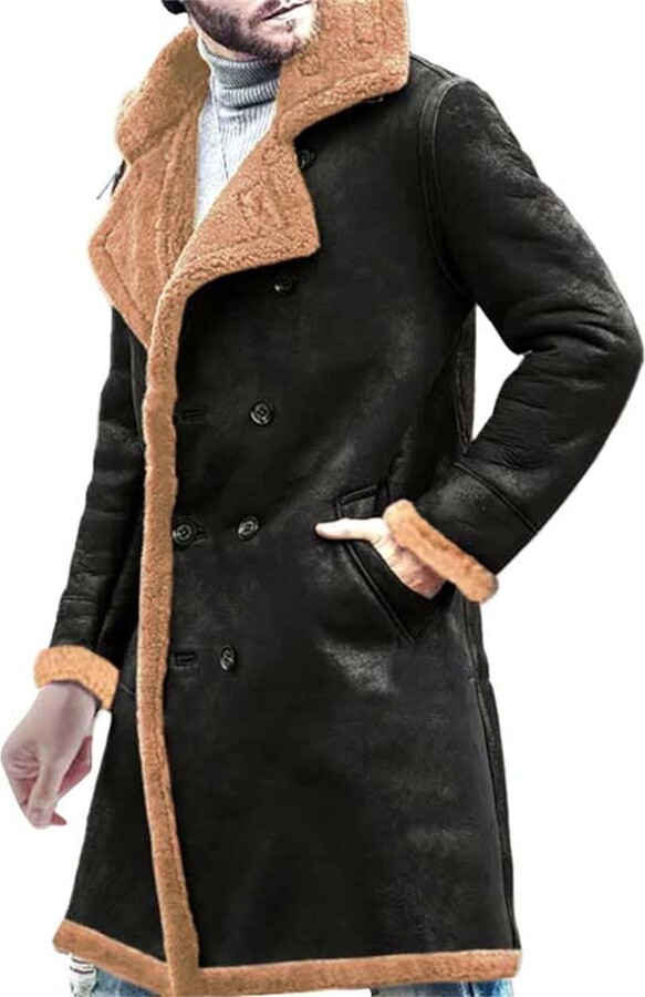 Mens Leather Elbow Patch Coat