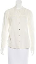 Thumbnail for your product : Anine Bing Lace-Accented Button-Up Top