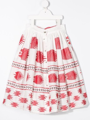 Caffe' D'orzo Pleated Print Skirt