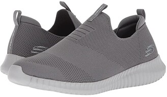 mens grey skechers slip ons