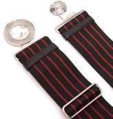 Thumbnail for your product : Prada Logo-plaque Striped Grosgrain Belt - Mens - Red Multi