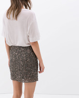 Thumbnail for your product : Zara 29489 Mini Cut-Out Skirt With Sequins