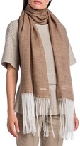 Thumbnail for your product : Agnona Extra-Fine Cashmere & Wool Contrast Fringe-Trim Scarf