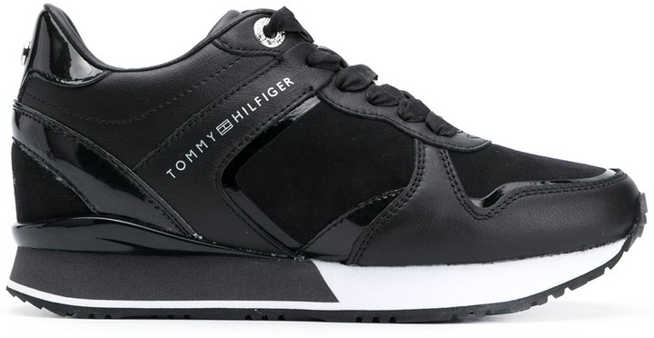 tommy hilfiger black trainers womens