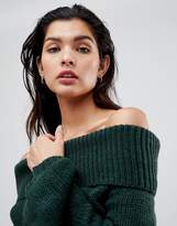 Thumbnail for your product : Vila Chunky Cable Knit Off Shoulder Sweater