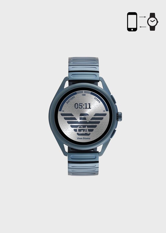 armani smartwatch blue