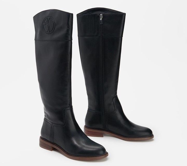 franco sarto black leather boots