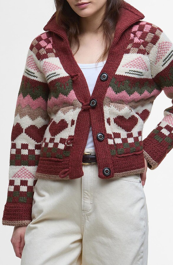 Barbour Ruby Wool Blend Shawl Collar Cardigan