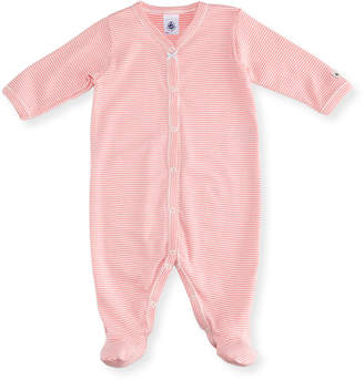 Petit Bateau Striped Footie Pajamas w/ Front Snaps, Size Newborn-9M
