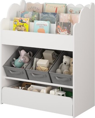 DexmalleMulti-FunctionalKidsBookshelfwithStorageBinsandDrawer