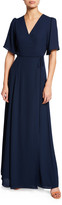 Thumbnail for your product : WAYF The Aurelia Short-Sleeve Wrap Gown