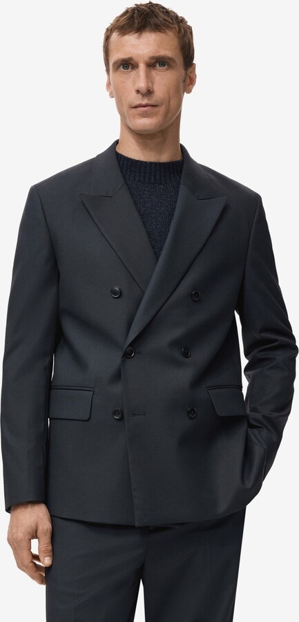 MANGO Men's Boston Slim-Fit Double-Breasted Suit Blazer