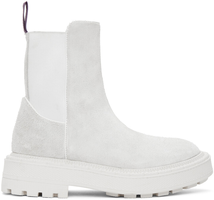 Eytys Off-White Suede Rocco Boots - ShopStyle