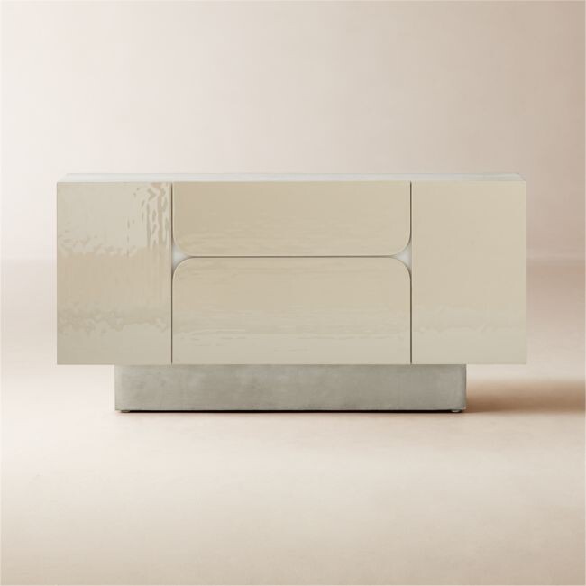 Benoit 59 Enameled White Wood Credenza