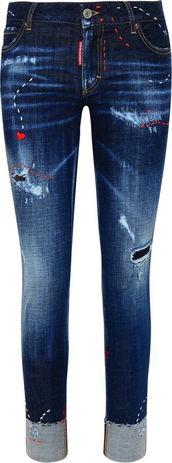 DSQUARED2 Distressed Skinny Fit Jeans - ShopStyle