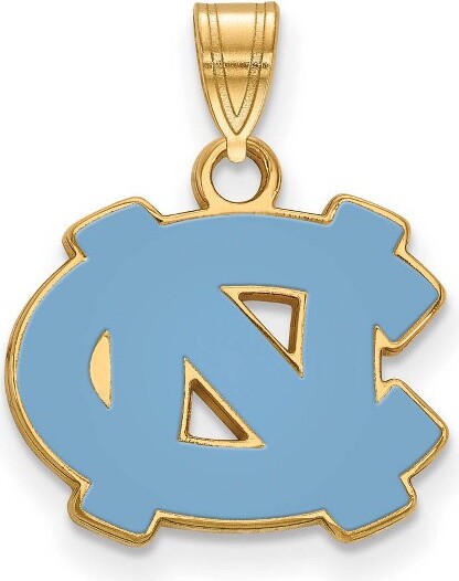Black Bow Jewelry Co. BlackBowJewelry14kYellowGoldPlatedSterlingSilverNorthCarolinaTarHeelsNCAAEnameledSmallLogoPendant