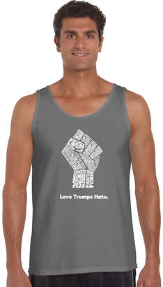 LOS ANGELES POP ART Los Angeles Pop Art Love Trumps Hate Fist Tank Top Big and Tall