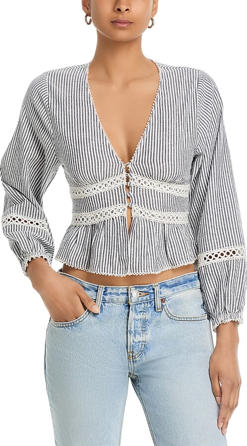 Vintage Havana Stripe Long Sleeve Blouse