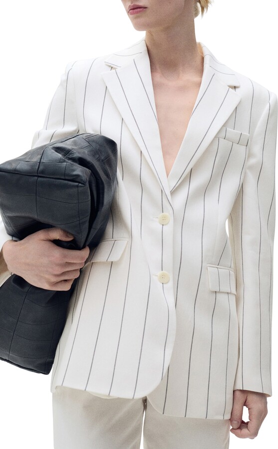 MANGO Pinstripe Suit Jacket