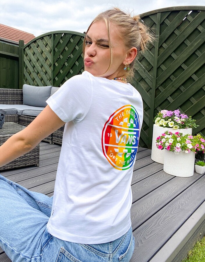 Vans Pride Prism back print t-shirt in white - ShopStyle