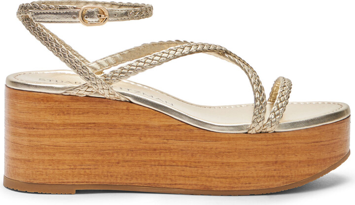 Stuart Weitzman Ave Strap 75 Patent Wedge Sandal ShopStyle