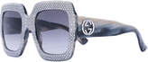 Thumbnail for your product : Gucci Eyewear oversized square frame rhinestone sunglasses