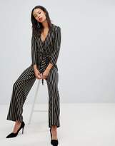 Thumbnail for your product : Y.A.S Tall stripe wrap jumpsuit with wide leg