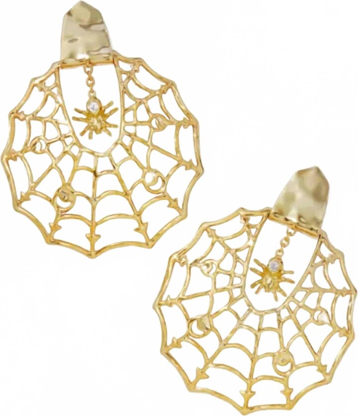 Kendra Scott Spider Web Statement Earrings In Gold