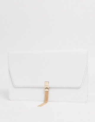 white designer clutch