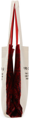 Y/Project Reversible Red and Beige Scarf Tote Bag
