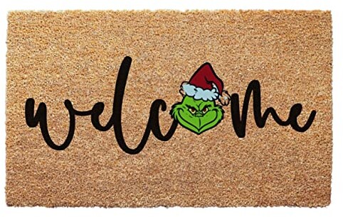 WELCOME CHRISTMAS GRINCH - Christmas Vibe Doormat - Christmas Doormat - Decoration doormat, Welcome mat, New Home Gift, Front Door Mat, Housewarming & Funny & Christmas