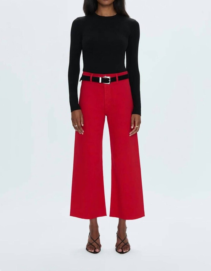 Pistola Denim Penny High Rise Wide Leg Jeans In Ruby Red