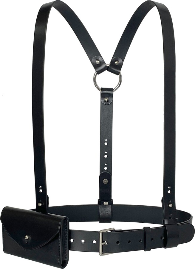 Haute Cuir Black Slim Envelope Harness Bag