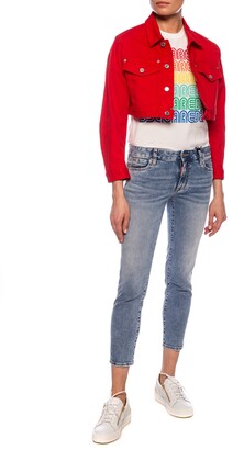 red crop top jacket