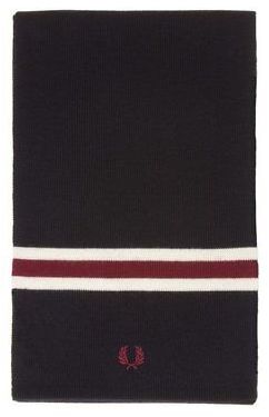 Fred Perry New Mens Blue Merino Wool Scarf Scarves