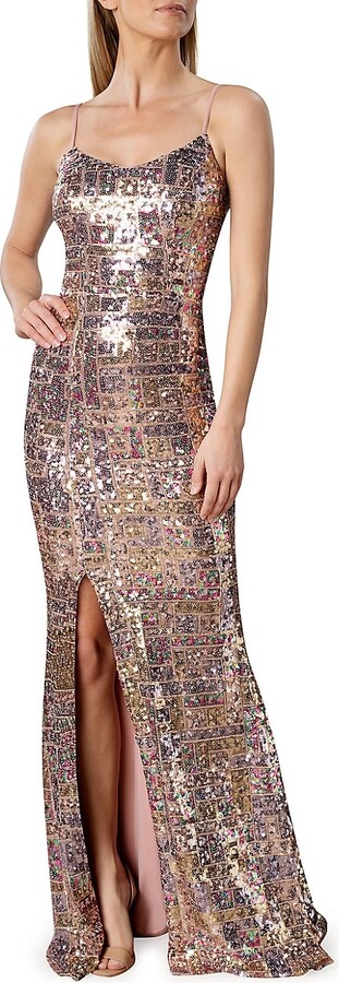 Dress the Population Women's Sequined Sweetheart-Neck Sleeveless Gown -  ShopStyle