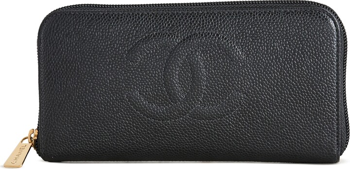 What Goes Around Comes Around Chanel Black Caviar CC Zippy Wallet