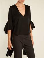 Thumbnail for your product : Ellery Reverberation V Neck Cady Blouse - Womens - Black