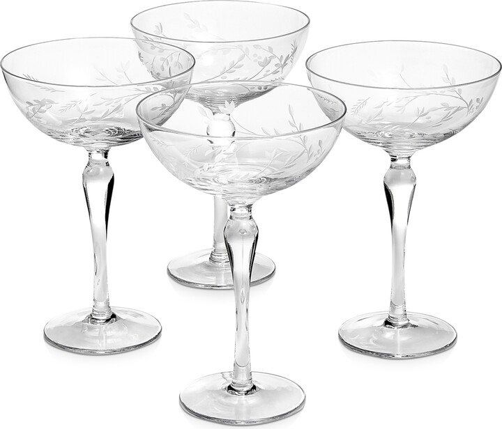 Hotel Collection Etched Floral Coupe Glasses, Set of 4, Created for Macy's  - ShopStyle