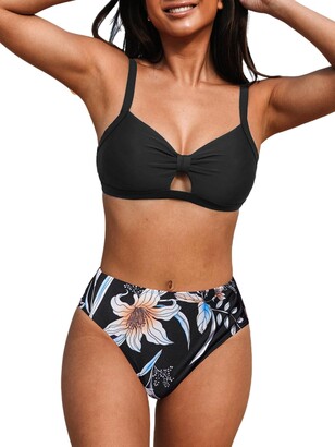 CUPSHE Bikini Set for Women Two Piece Swimsuits Cut Out High
